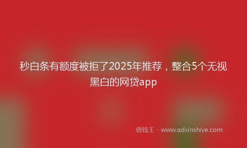 秒白条有额度被拒了2025年推荐，整合5个无视黑白的网贷app