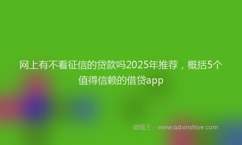网上有不看征信的贷款吗2025年推荐，概括5个值得信赖的借贷app