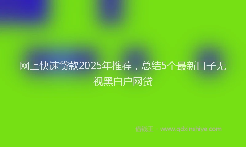 网上快速贷款2025年推荐，总结5个最新口子无视黑白户网贷