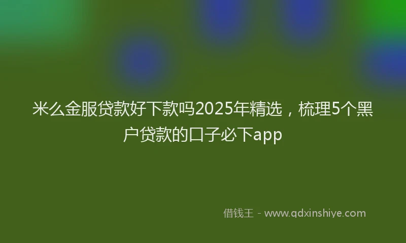 米么金服贷款好下款吗2025年精选，梳理5个黑户贷款的口子必下app