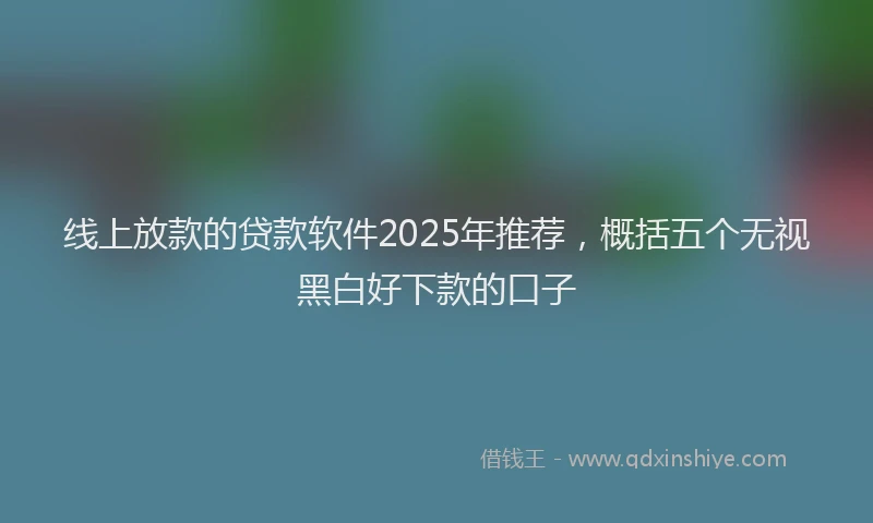 线上放款的贷款软件2025年推荐，概括五个无视黑白好下款的口子