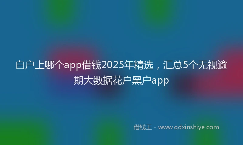 白户上哪个app借钱2025年精选，汇总5个无视逾期大数据花户黑户app