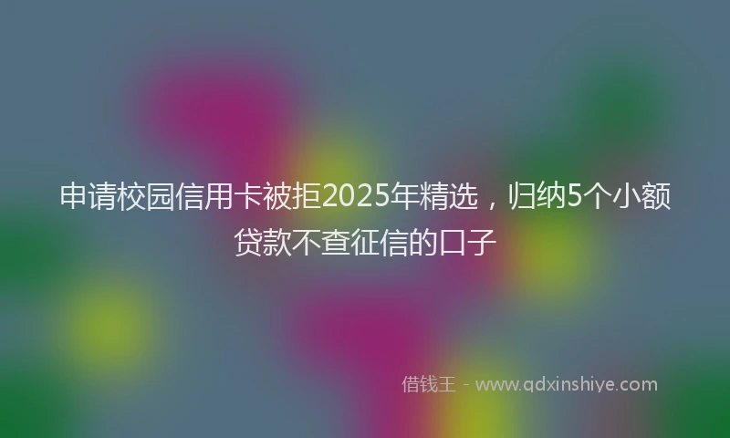 申请校园信用卡被拒2025年精选，归纳5个小额贷款不查征信的口子