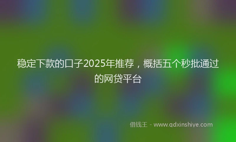 稳定下款的口子2025年推荐，概括五个秒批通过的网贷平台