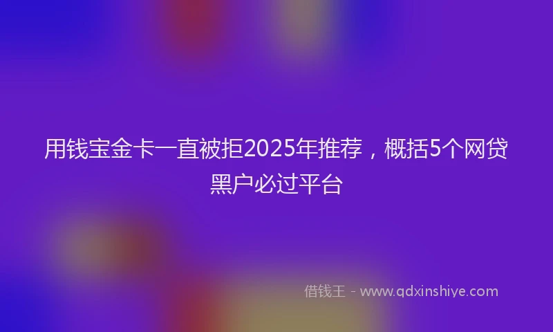 用钱宝金卡一直被拒2025年推荐，概括5个网贷黑户必过平台