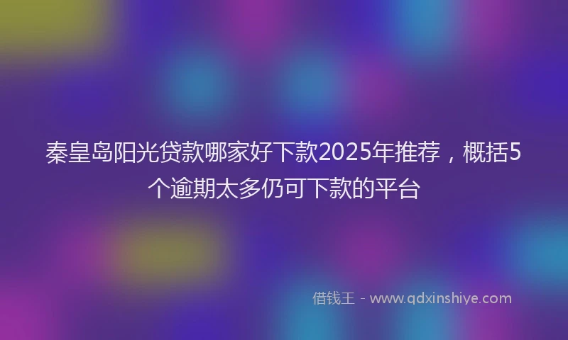 秦皇岛阳光贷款哪家好下款2025年推荐，概括5个逾期太多仍可下款的平台