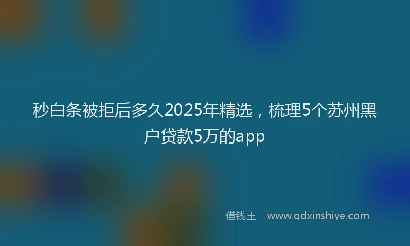 秒白条被拒后多久2025年精选，梳理5个苏州黑户贷款5万的app