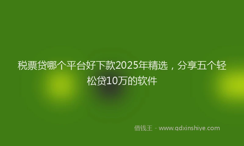 税票贷哪个平台好下款2025年精选，分享五个轻松贷10万的软件