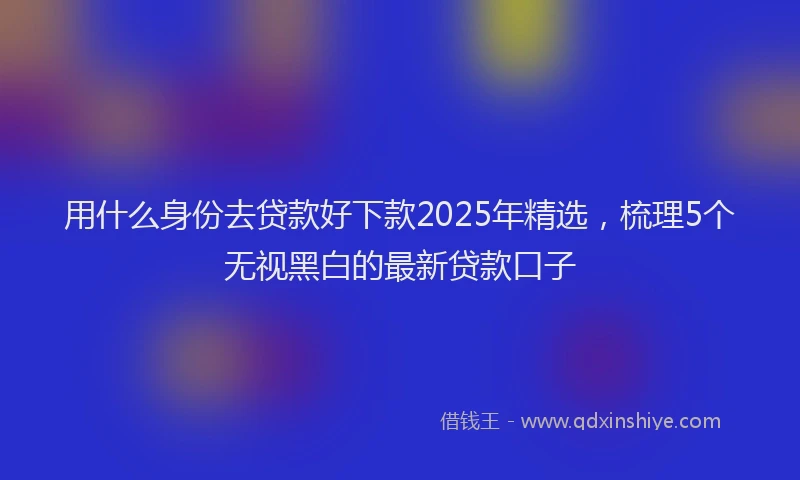 用什么身份去贷款好下款2025年精选，梳理5个无视黑白的最新贷款口子