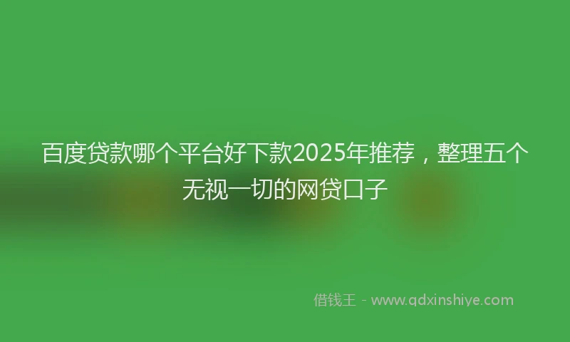 百度贷款哪个平台好下款2025年推荐，整理五个无视一切的网贷口子