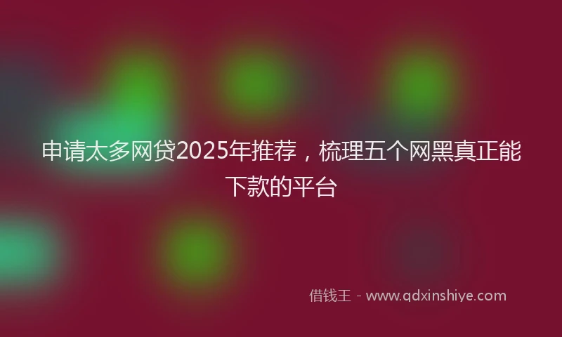 申请太多网贷2025年推荐，梳理五个网黑真正能下款的平台