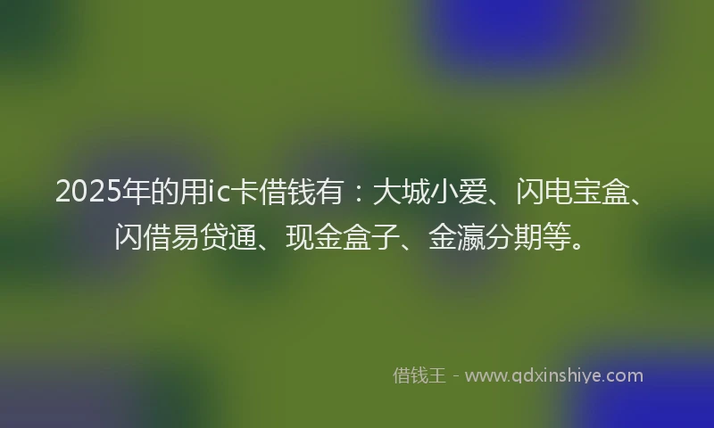 2025年的用ic卡借钱有：大城小爱、闪电宝盒、闪借易贷通、现金盒子、金瀛分期等。