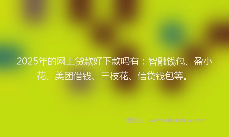 2025年的网上贷款好下款吗有：智融钱包、盈小花、美团借钱、三枝花、信贷钱包等。