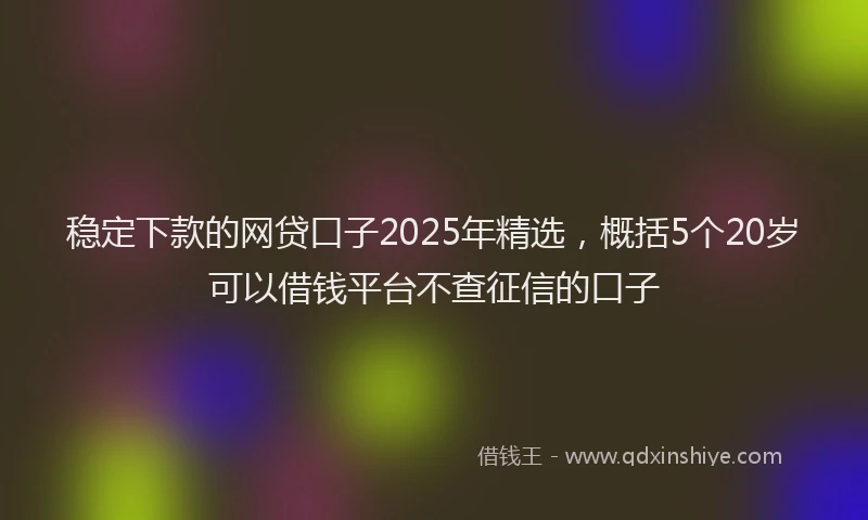 稳定下款的网贷口子2025年精选，概括5个20岁可以借钱平台不查征信的口子