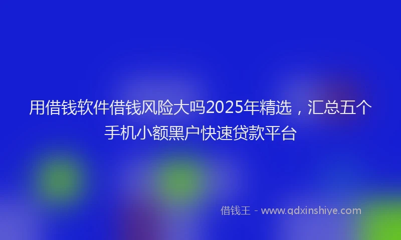 用借钱软件借钱风险大吗2025年精选，汇总五个手机小额黑户快速贷款平台