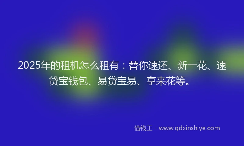 2025年的租机怎么租有：替你速还、新一花、速贷宝钱包、易贷宝易、享来花等。