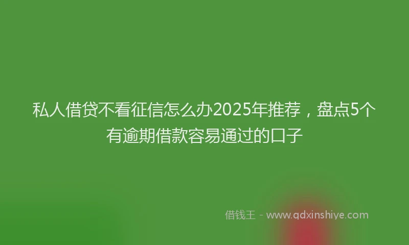 私人借贷不看征信怎么办2025年推荐，盘点5个有逾期借款容易通过的口子