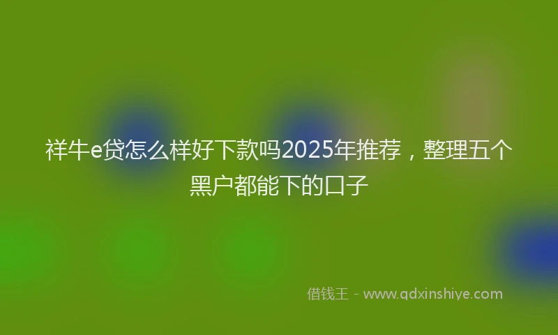 祥牛e贷怎么样好下款吗2025年推荐，整理五个黑户都能下的口子