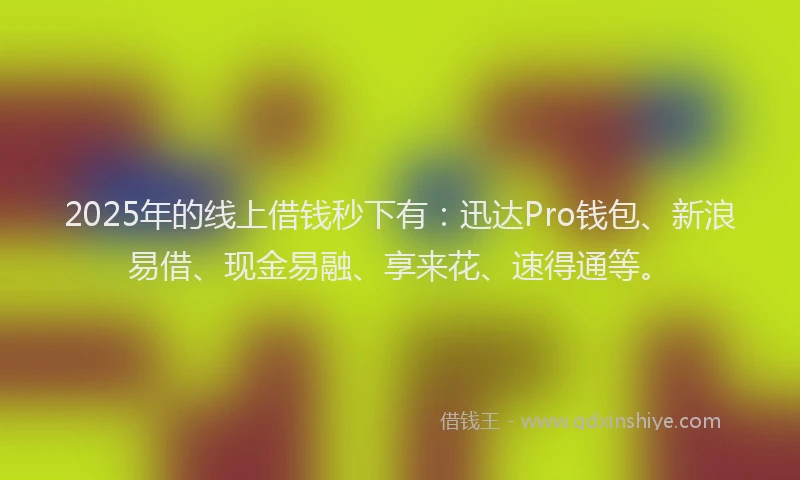 2025年的线上借钱秒下有：迅达Pro钱包、新浪易借、现金易融、享来花、速得通等。