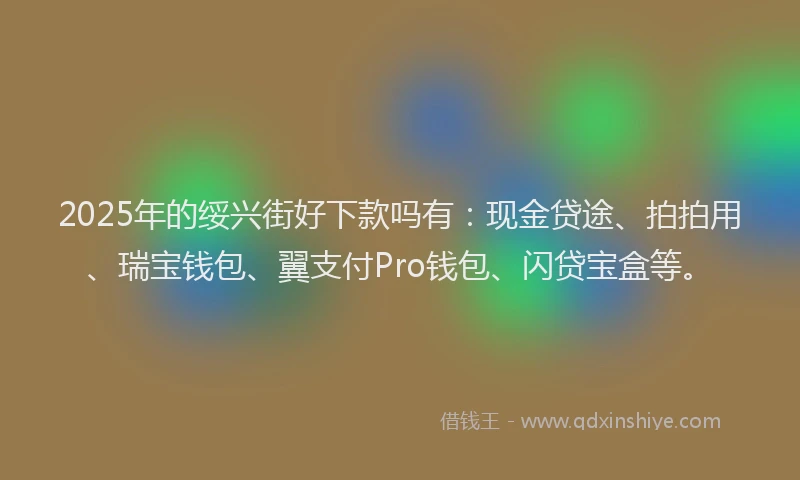 2025年的绥兴街好下款吗有：现金贷途、拍拍用、瑞宝钱包、翼支付Pro钱包、闪贷宝盒等。