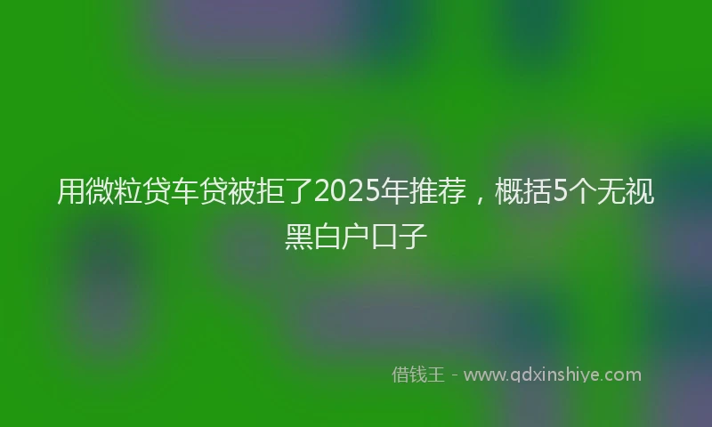 用微粒贷车贷被拒了2025年推荐，概括5个无视黑白户口子
