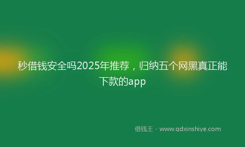 秒借钱安全吗2025年推荐，归纳五个网黑真正能下款的app