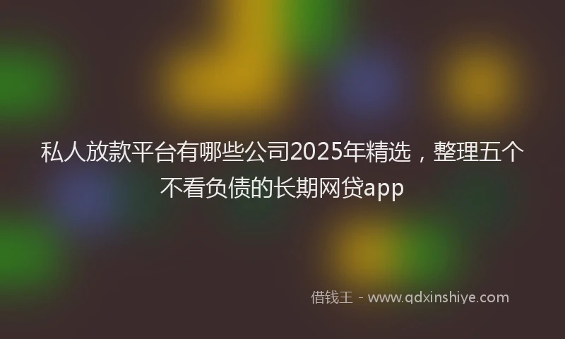 私人放款平台有哪些公司2025年精选，整理五个不看负债的长期网贷app