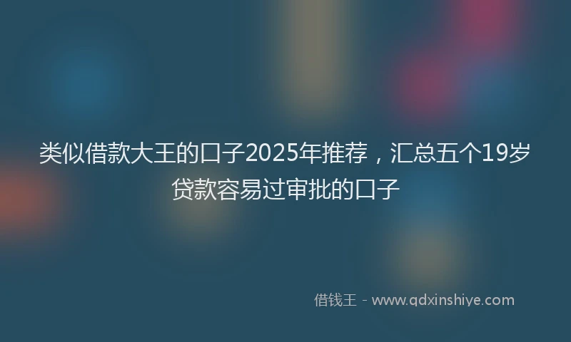 类似借款大王的口子2025年推荐，汇总五个19岁贷款容易过审批的口子