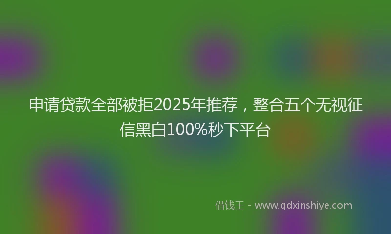 申请贷款全部被拒2025年推荐，整合五个无视征信黑白100%秒下平台