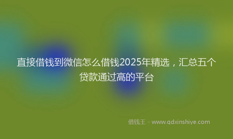 直接借钱到微信怎么借钱2025年精选，汇总五个贷款通过高的平台