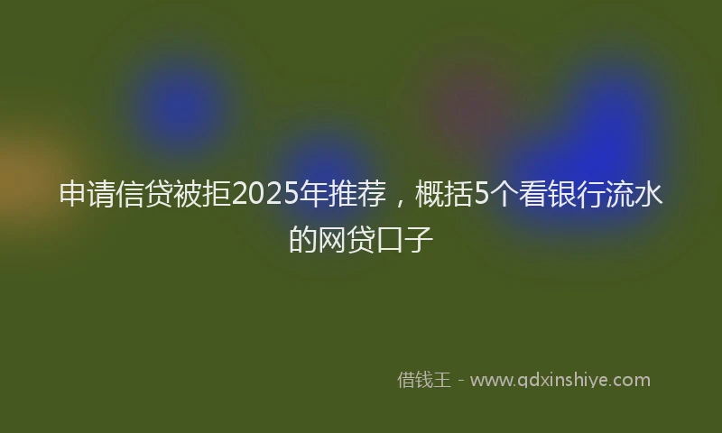 申请信贷被拒2025年推荐，概括5个看银行流水的网贷口子