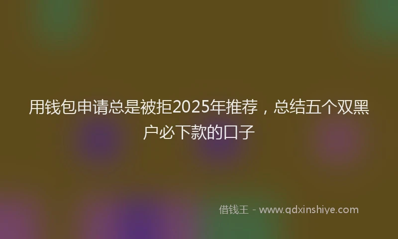 用钱包申请总是被拒2025年推荐，总结五个双黑户必下款的口子