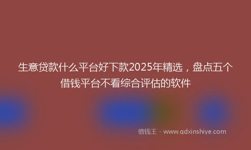 生意贷款什么平台好下款2025年精选，盘点五个借钱平台不看综合评估的软件