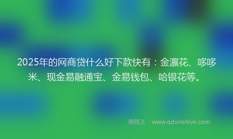 2025年的网商贷什么好下款快有：金瀛花、哆哆米、现金易融通宝、金易钱包、哈银花等。