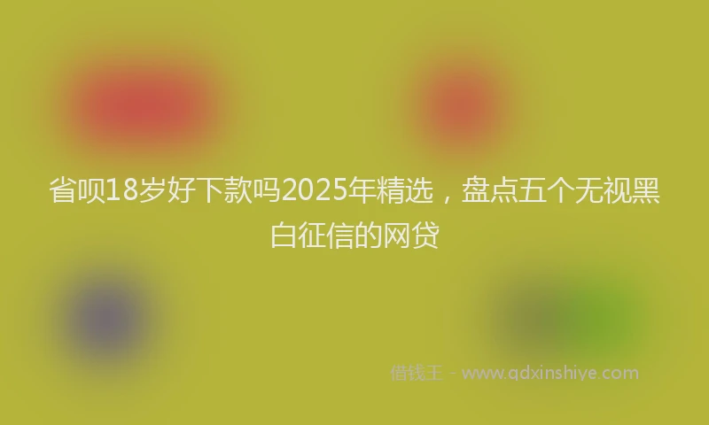 省呗18岁好下款吗2025年精选，盘点五个无视黑白征信的网贷