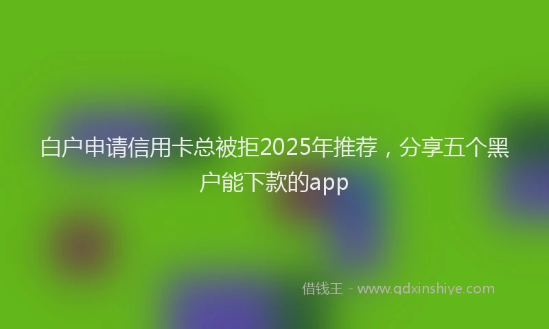白户申请信用卡总被拒2025年推荐，分享五个黑户能下款的app