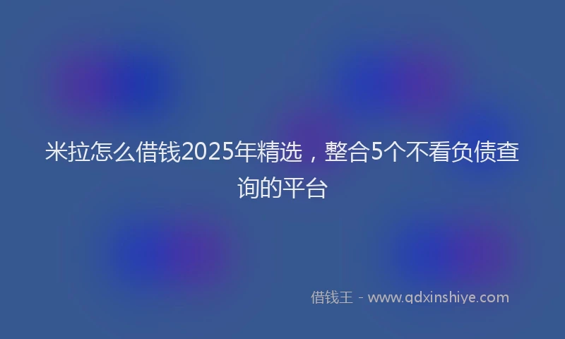 米拉怎么借钱2025年精选，整合5个不看负债查询的平台