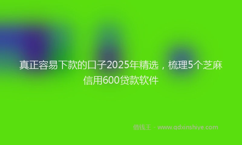 真正容易下款的口子2025年精选，梳理5个芝麻信用600贷款软件