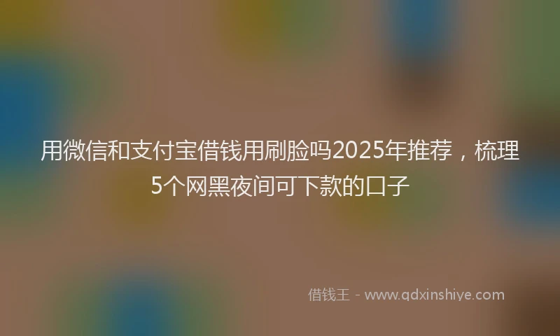 用微信和支付宝借钱用刷脸吗2025年推荐，梳理5个网黑夜间可下款的口子