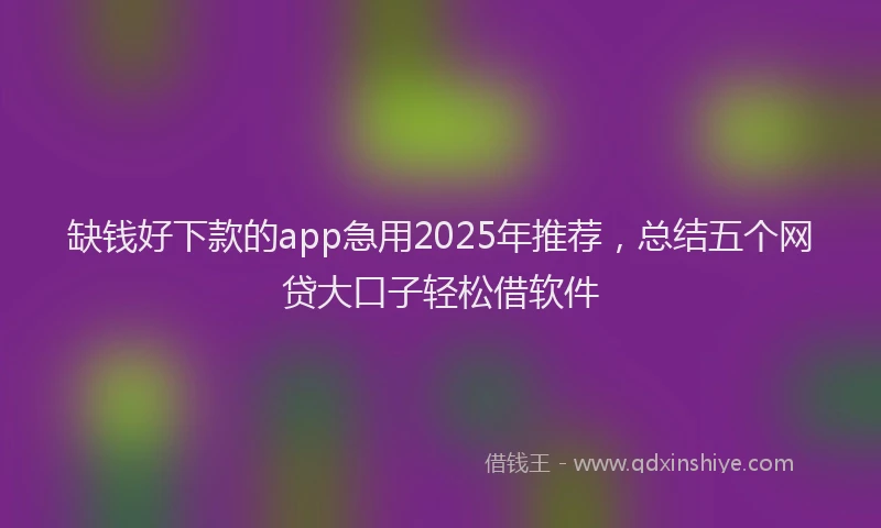 缺钱好下款的app急用2025年推荐，总结五个网贷大口子轻松借软件