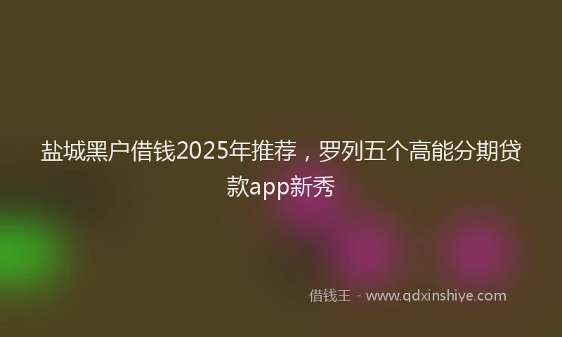 盐城黑户借钱2025年推荐，罗列五个高能分期贷款app新秀