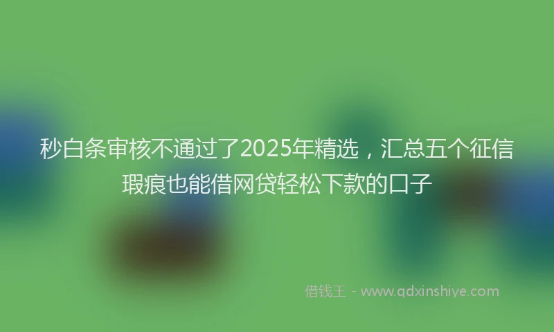 秒白条审核不通过了2025年精选，汇总五个征信瑕疵也能借网贷轻松下款的口子