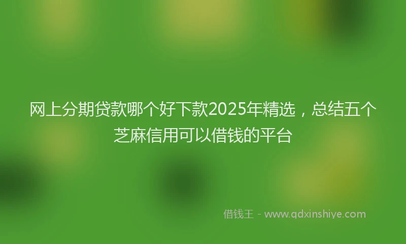 网上分期贷款哪个好下款2025年精选，总结五个芝麻信用可以借钱的平台