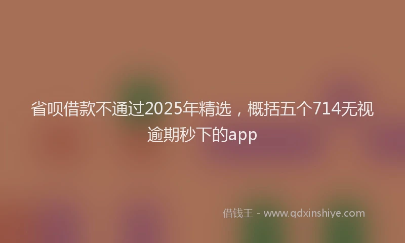 省呗借款不通过2025年精选，概括五个714无视逾期秒下的app