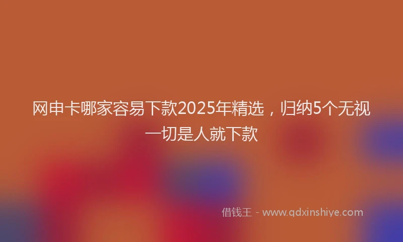 网申卡哪家容易下款2025年精选，归纳5个无视一切是人就下款