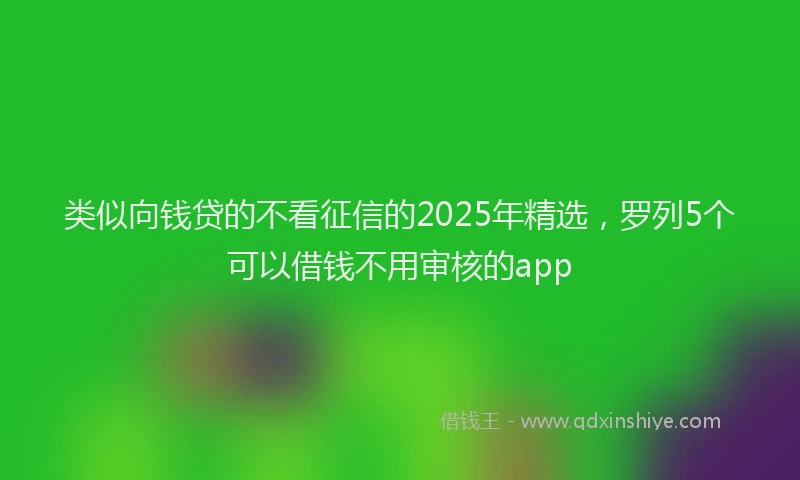 类似向钱贷的不看征信的2025年精选，罗列5个可以借钱不用审核的app