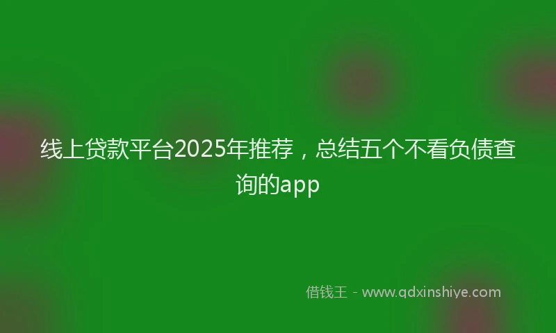 线上贷款平台2025年推荐，总结五个不看负债查询的app