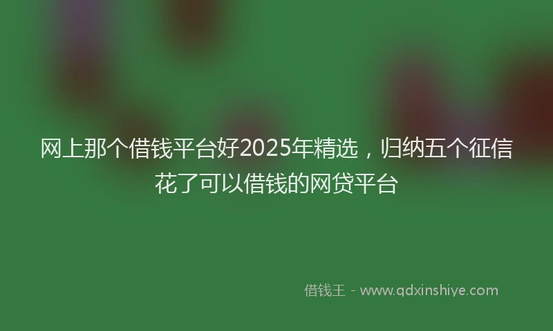 网上那个借钱平台好2025年精选，归纳五个征信花了可以借钱的网贷平台