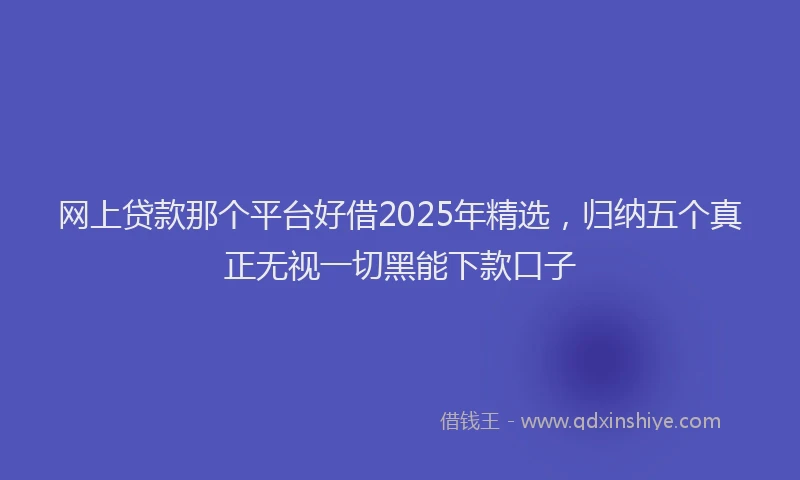 网上贷款那个平台好借2025年精选，归纳五个真正无视一切黑能下款口子
