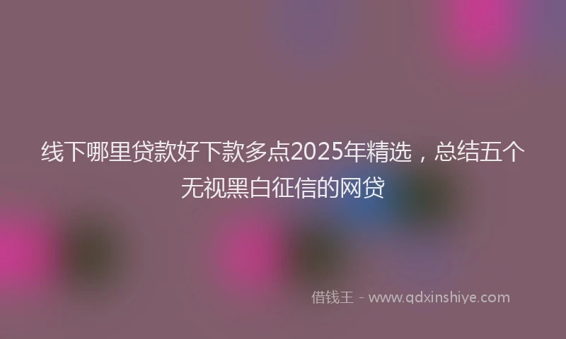 线下哪里贷款好下款多点2025年精选，总结五个无视黑白征信的网贷